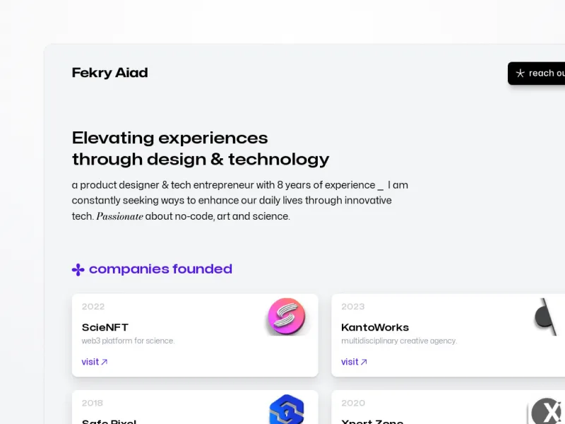 Fekry Aiad • 2023 Website — Personal Brand