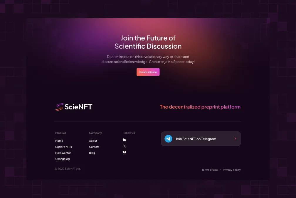 ScieNFT.com Footer — ScieNFT