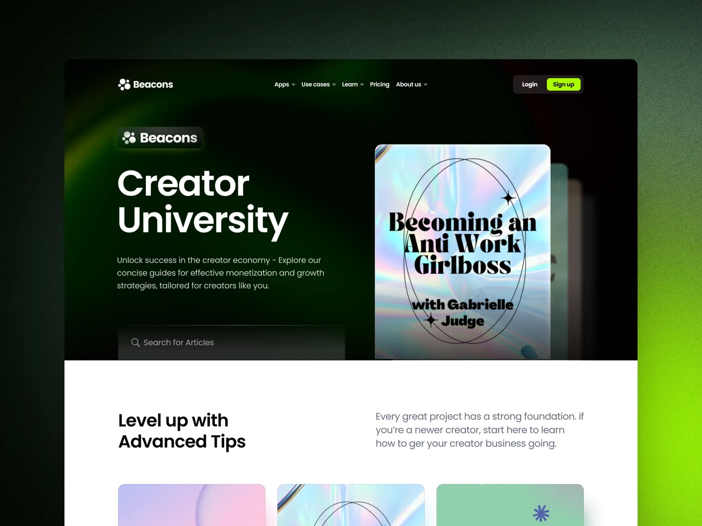 Creator University Landing Page — Creator University