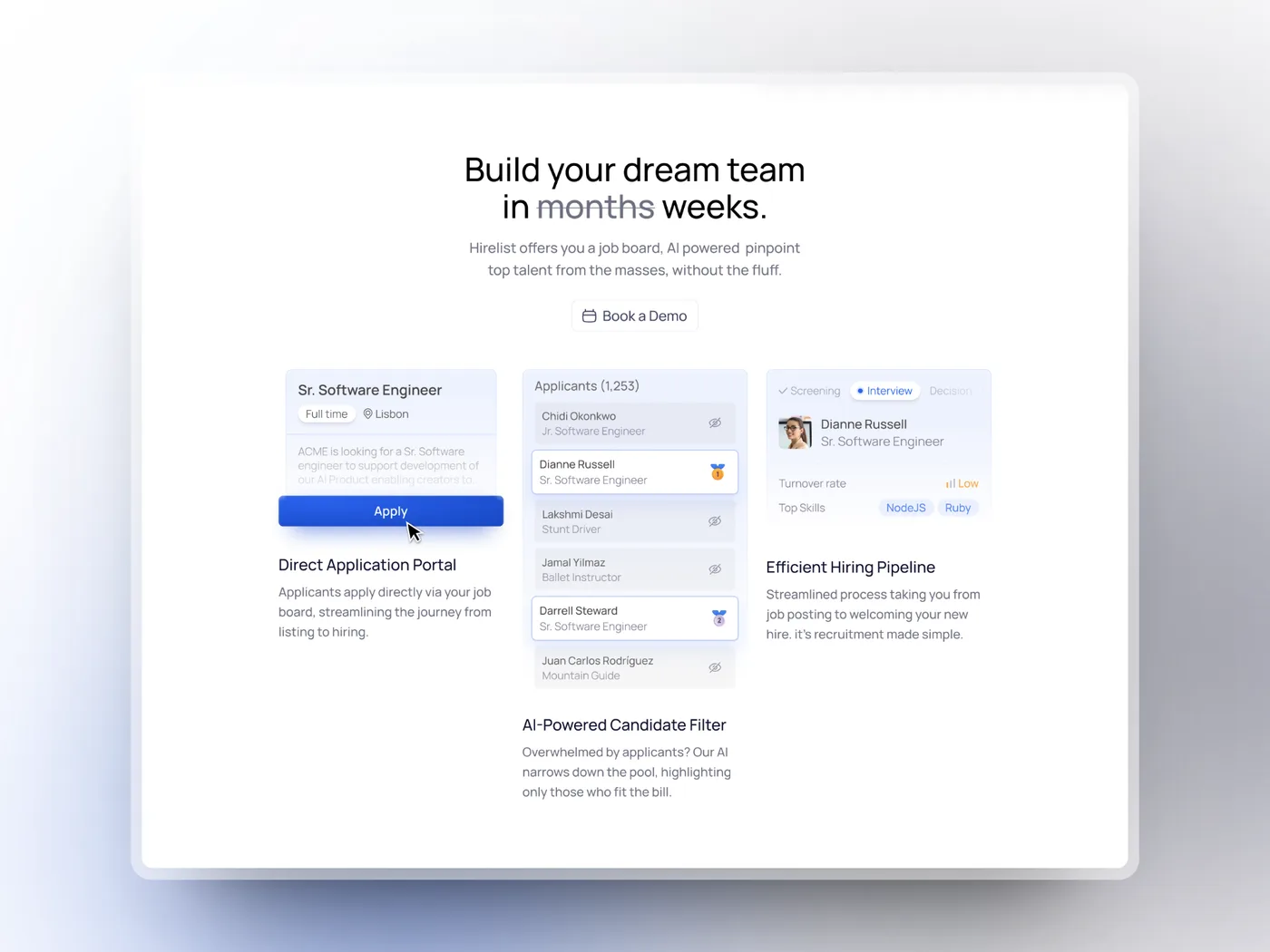 Section from Hirelist — Hirelist