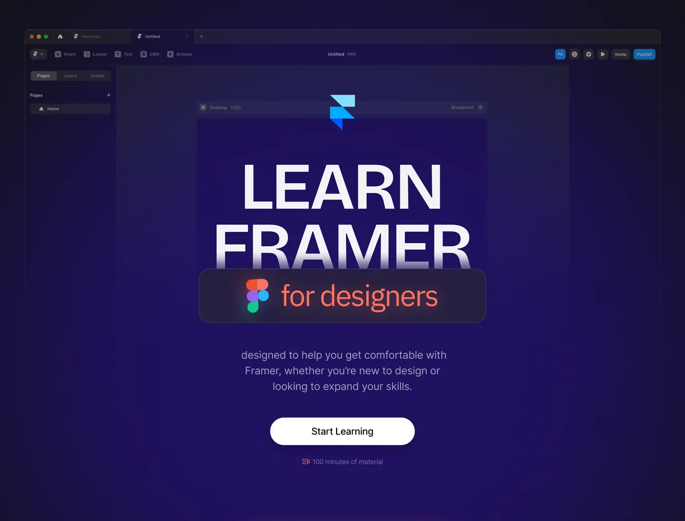 Landing page for Framer course — Framer Templates