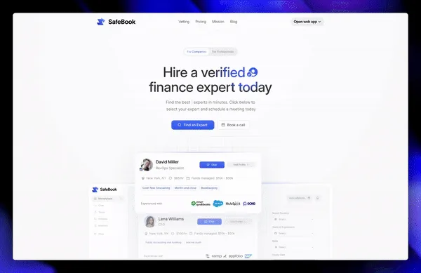 Safebook landing page — Safebook
